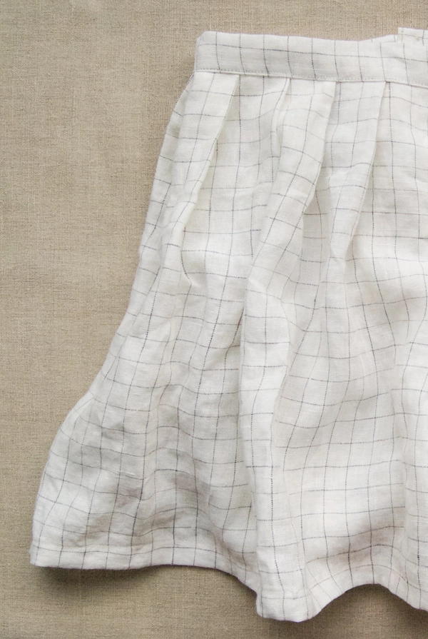 Pleated Skirt in Linen Grid | Purl Soho