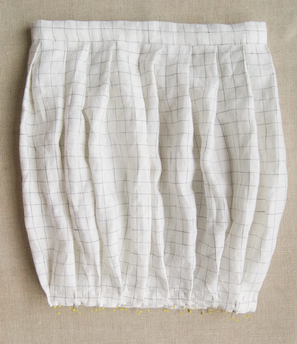 Pleated Skirt in Linen Grid | Purl Soho