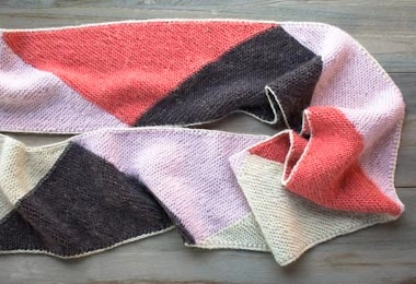 Just Triangles Entrelac Scarf in Flax Down
