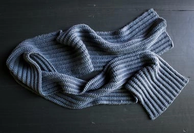 No-Purl Ribbed Scarf
