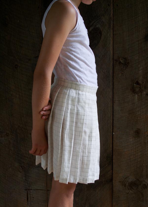 Pleated Skirt in Linen Grid | Purl Soho