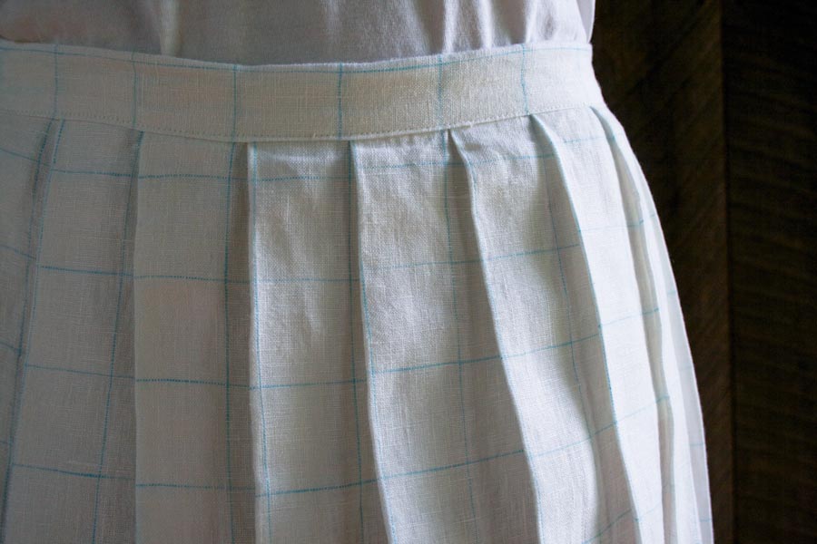 Pleated Skirt in Linen Grid | Purl Soho