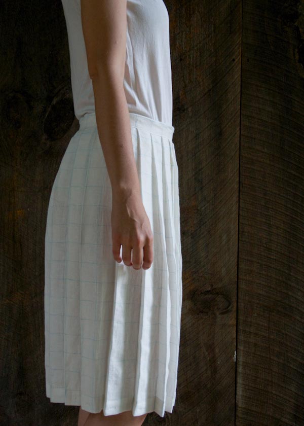 Pleated Skirt in Linen Grid | Purl Soho