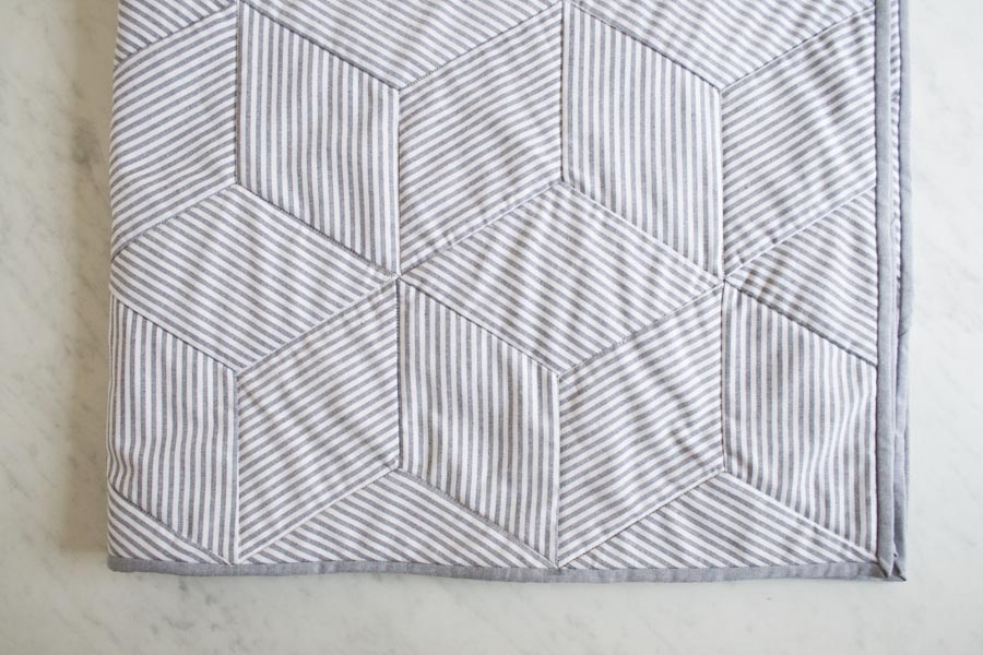 Striped Tumbling Blocks Quilt | Purl Soho