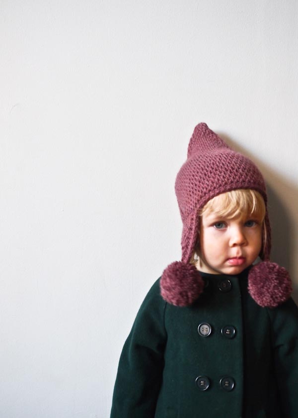 Tunisian Crochet Pointy Pom Pom Hat | Purl Soho