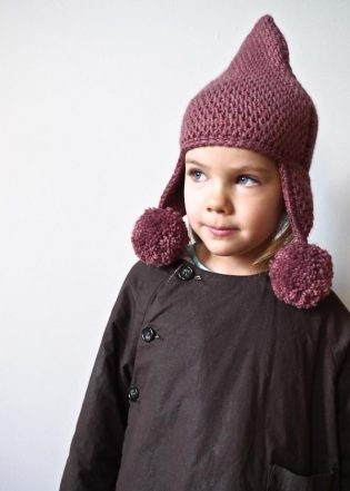 Tunisian Crochet Pointy Pom Pom Hat | Purl Soho
