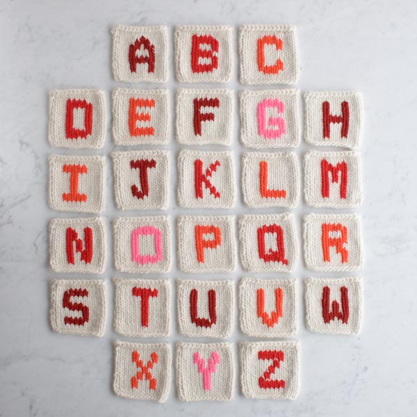 Knitting Letters Chart