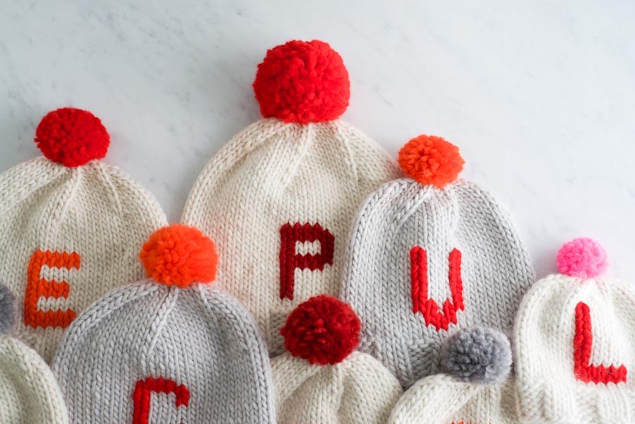 Monogrammed Hats for Everyone - Purl Soho | Beautiful Yarn For