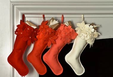 Winter Flower Christmas Stockings