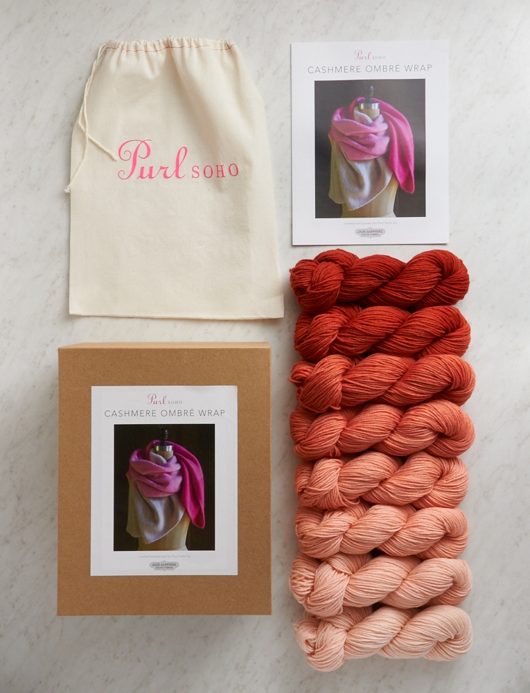 New Color! Our Cashmere Ombré Wrap in Vermilion | Purl Soho