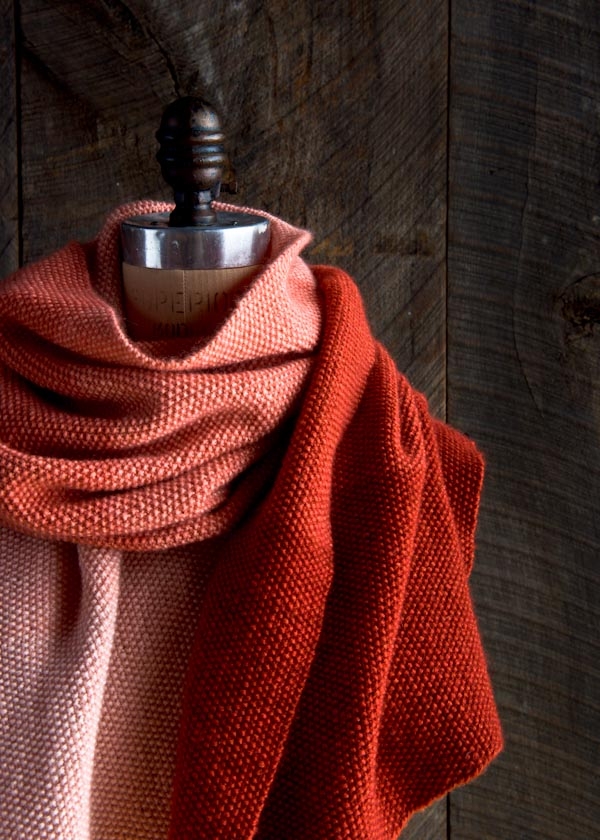 New Color! Our Cashmere Ombré Wrap in Vermilion | Purl Soho