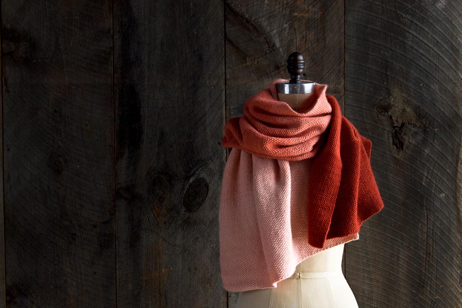 New Color! Our Cashmere Ombré Wrap in Vermilion | Purl Soho