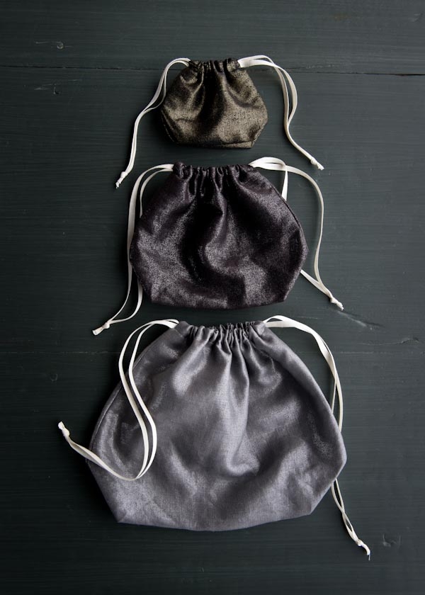 Easy Drawstring Bags in Mineral Linen | Purl Soho