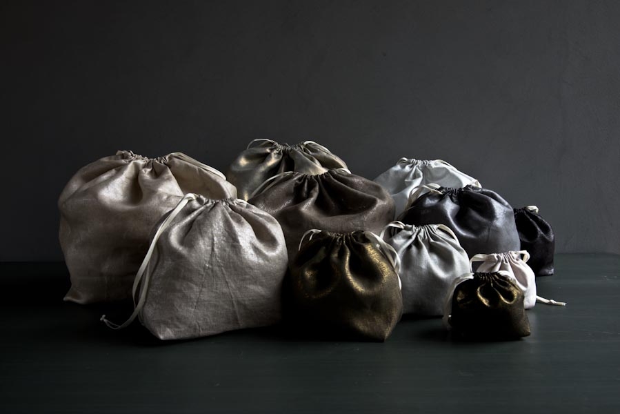 Easy Drawstring Bags in Mineral Linen | Purl Soho