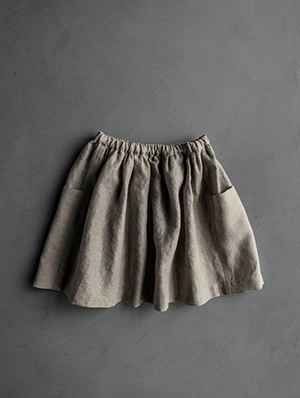 Gathered Skirt for All Ages in Mineral Linen | Purl Soho