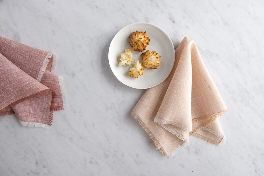 Fringed Napkins in Watercolor Linen | Purl Soho