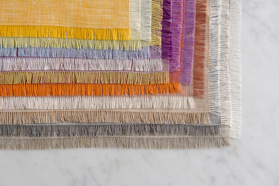 Fringed Napkins in Watercolor Linen | Purl Soho