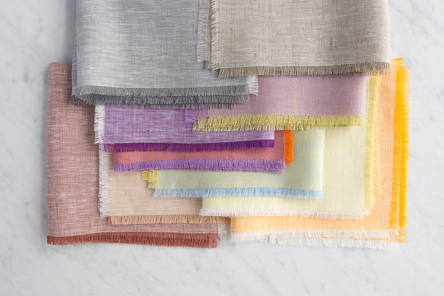 Fringed Napkins in Watercolor Linen | Purl Soho