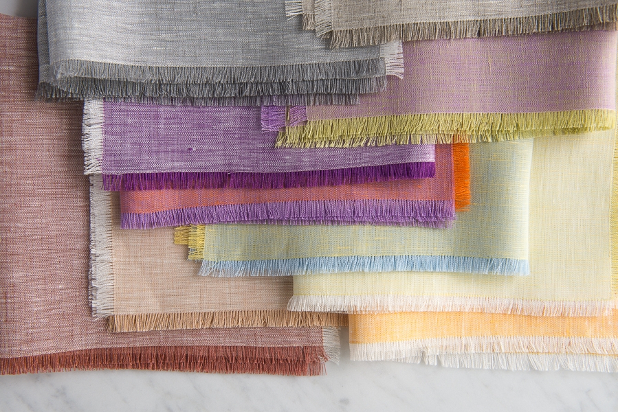 Fringed Napkins in Watercolor Linen | Purl Soho