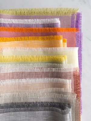 Fringed Napkins in Watercolor Linen | Purl Soho