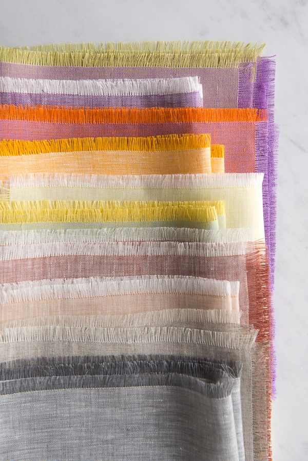 Fringed Napkins in Watercolor Linen | Purl Soho