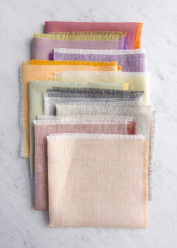 Fringed Napkins in Watercolor Linen | Purl Soho