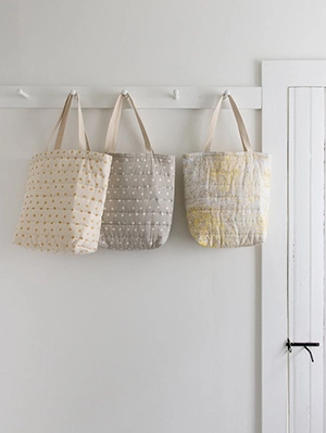 Puffy Tote in Nani Iro’s Quilted Double Gauze | Purl Soho