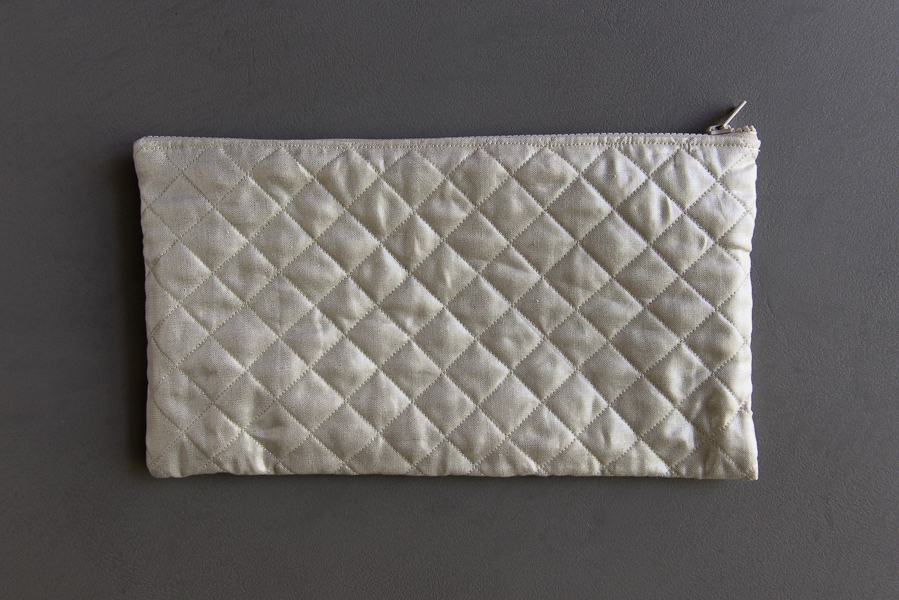 Quilted Zipper Pouches in Mineral Linen | Purl Soho