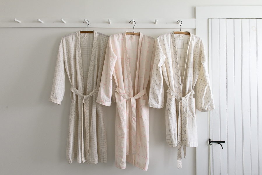 Women’s Robe in Linen Grid | Purl Soho