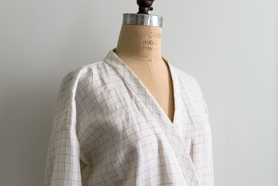 Women’s Robe in Linen Grid | Purl Soho