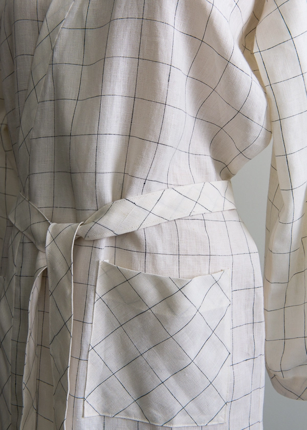 Women’s Robe in Linen Grid | Purl Soho