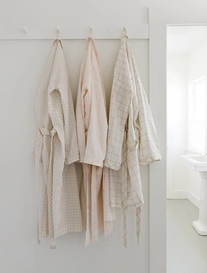 Women’s Robe in Linen Grid | Purl Soho