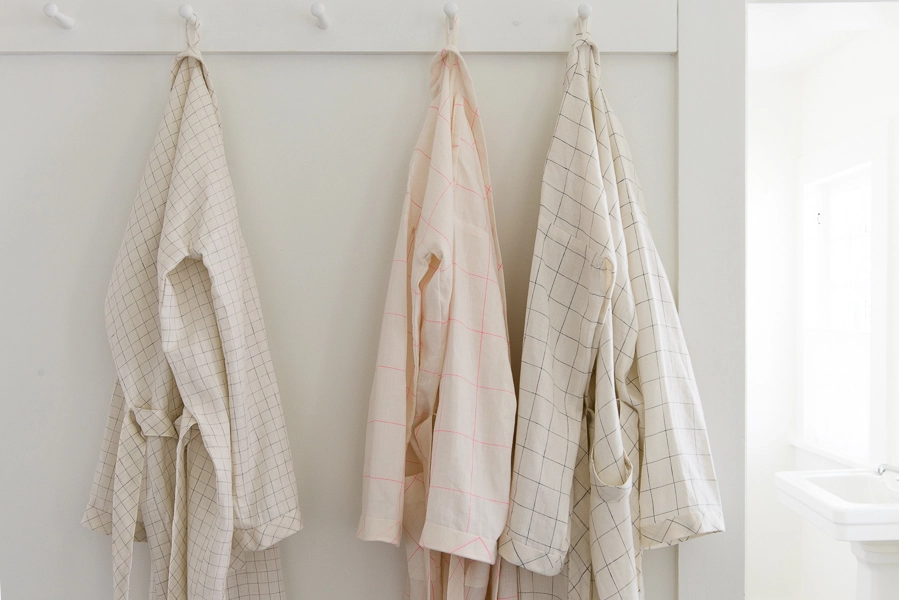 Women’s Robe in Linen Grid | Purl Soho