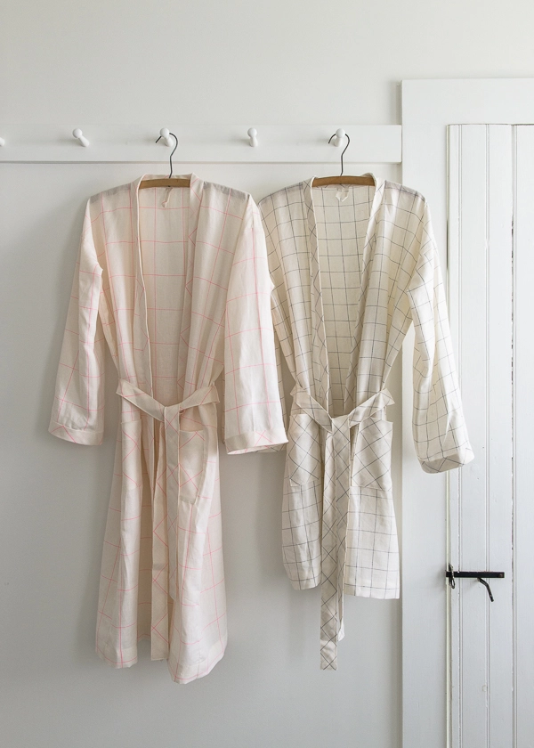 Women’s Robe in Linen Grid | Purl Soho