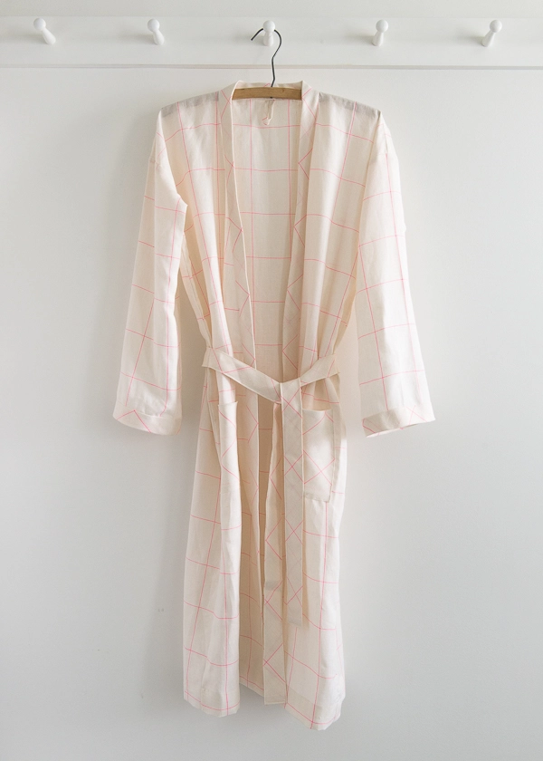 Women’s Robe in Linen Grid | Purl Soho