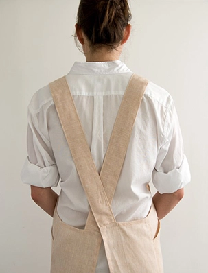 Cross Back Apron in Watercolor Linen | Purl Soho