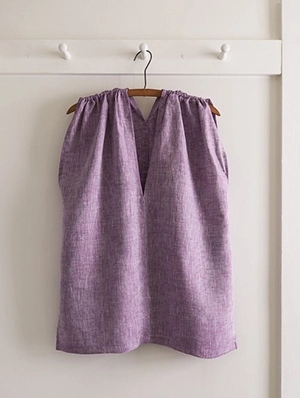 Tunic with Gathered Shoulders in Watercolor Linen | Purl Soho