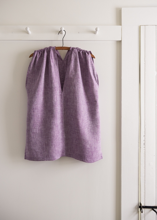 Tunic with Gathered Shoulders in Watercolor Linen | Purl Soho