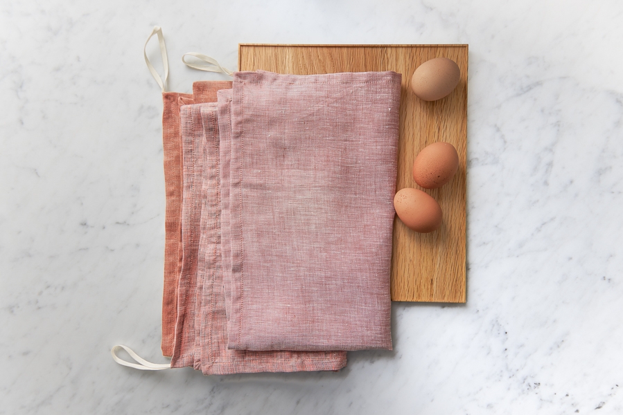 Classic Mitered Corner Dishtowels in Watercolor Linen | Purl Soho