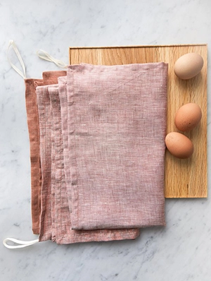 Classic Mitered Corner Dishtowels in Watercolor Linen | Purl Soho