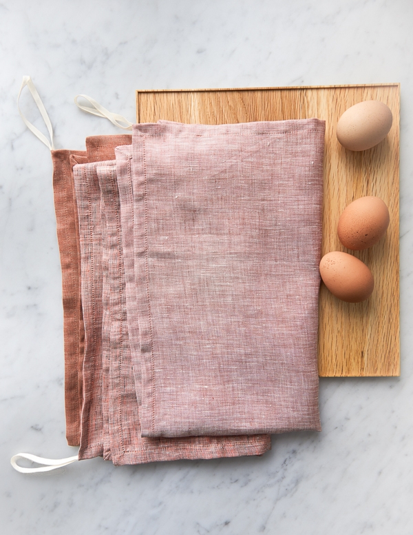 Classic Mitered Corner Dishtowels in Watercolor Linen | Purl Soho