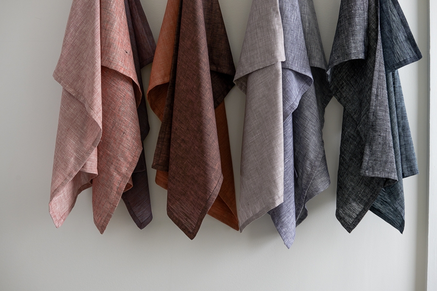 Classic Mitered Corner Dishtowels in Watercolor Linen | Purl Soho