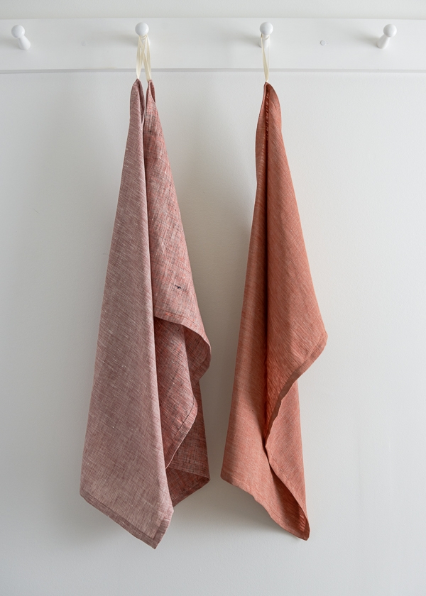 Classic Mitered Corner Dishtowels in Watercolor Linen | Purl Soho