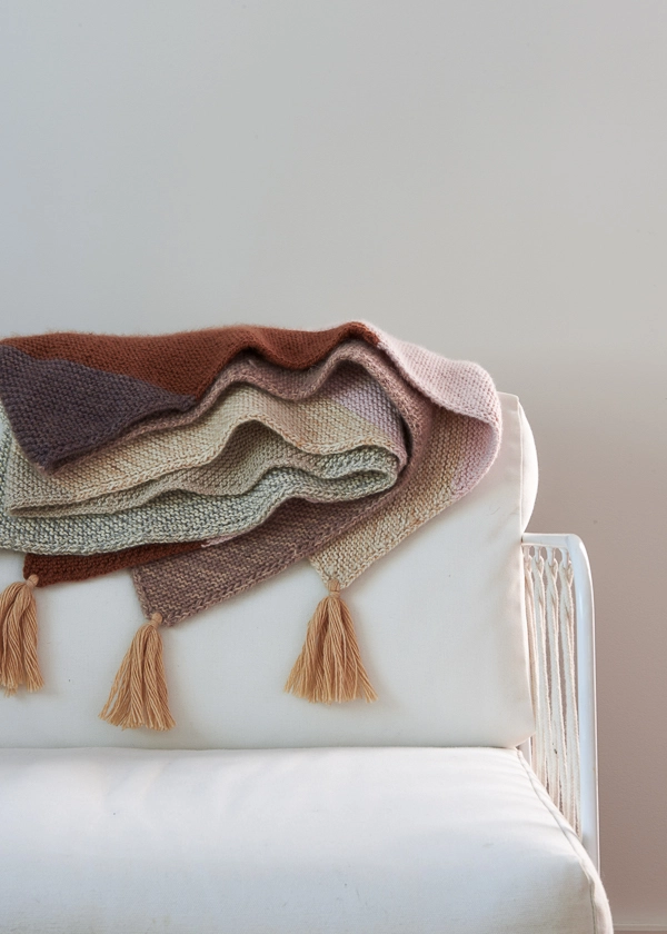 Rectangular Colorblock Bias Blanket in New Colors | Purl Soho