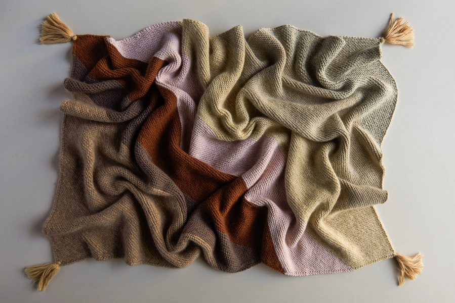 Rectangular Colorblock Bias Blanket in New Colors | Purl Soho