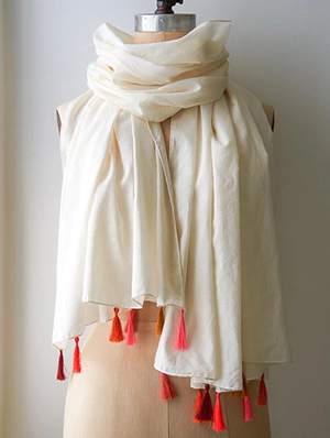 Rolled Hem Tassel Wrap | Purl Soho