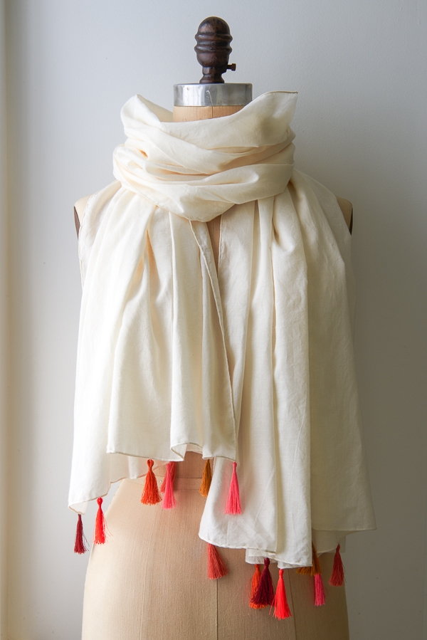 Rolled Hem Tassel Wrap | Purl Soho