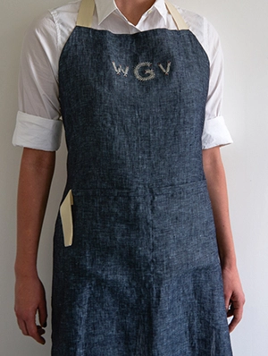 Monogrammed Simple Linen Apron | Purl Soho