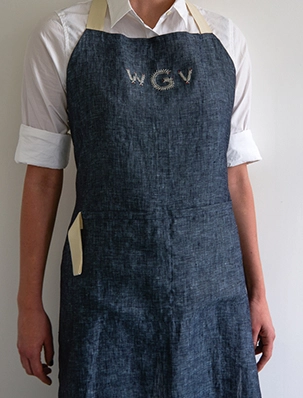 Monogrammed Simple Linen Apron | Purl Soho