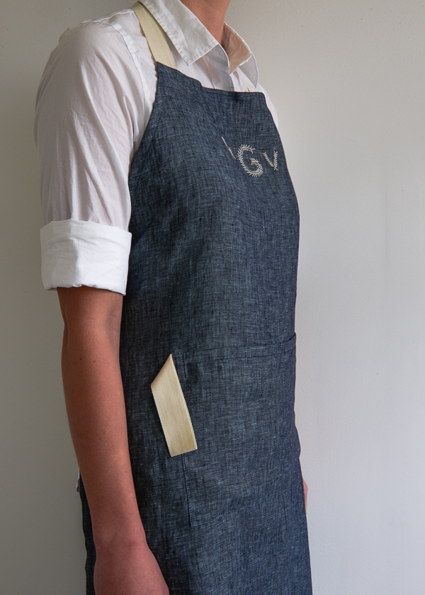 Monogrammed Simple Linen Apron | Purl Soho